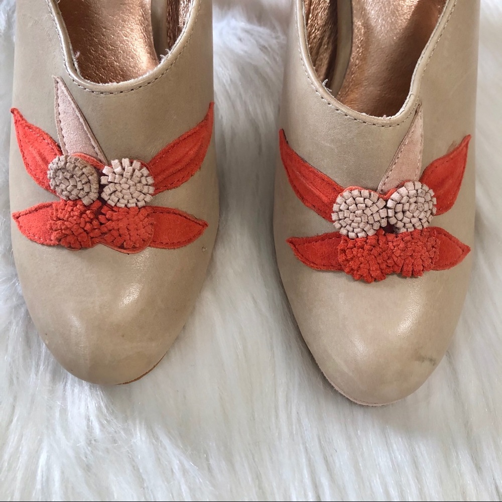 Anthro Miss Albright Colorblock Ankle Strap Heels - Picture 3 of 7